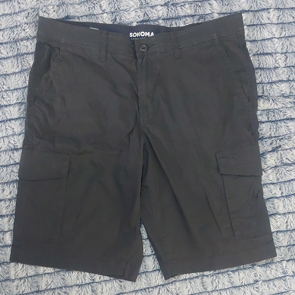 Sonoma Men's Black Cargo Shorts 36 dark gray‎